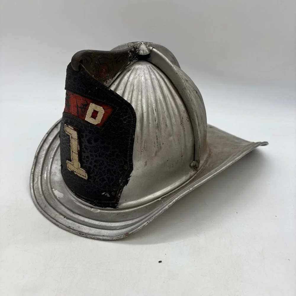 Vintage Firefighter Helmet Cairns & Brother Chief Fire Helmet #1 Metal Silver